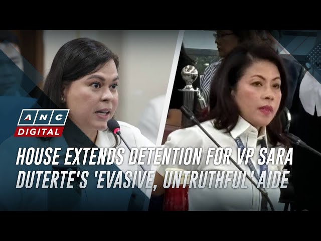 ⁣House extends detention for VP Sara Duterte's 'evasive, untruthful' aide