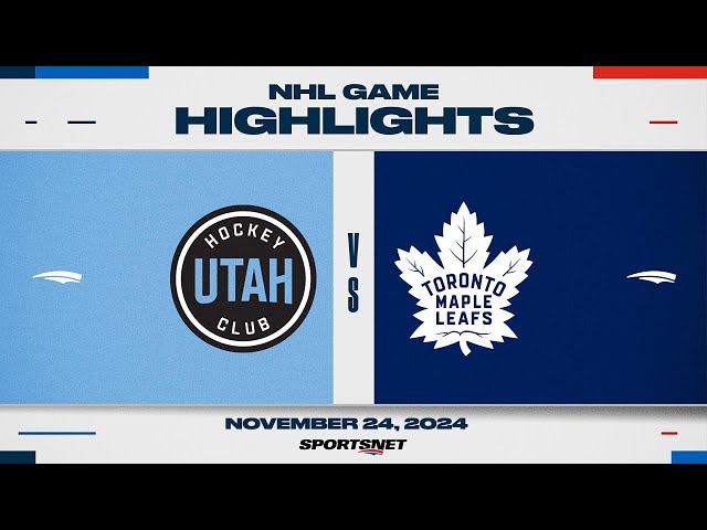 ⁣NHL Highlights | Utah HC vs. Maple Leafs - November 24, 2024