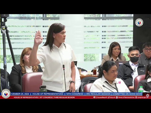 ⁣VP Sara Duterte takes oath at House hearing on OVP and DepEd budget | GMA Integrated News