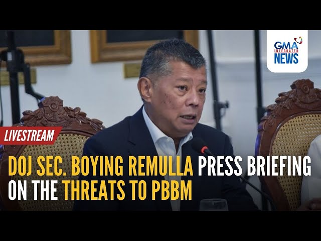 ⁣LIVE: DOJ Sec. Boying Remulla press briefing regarding the threats to... | GMA Integrated News