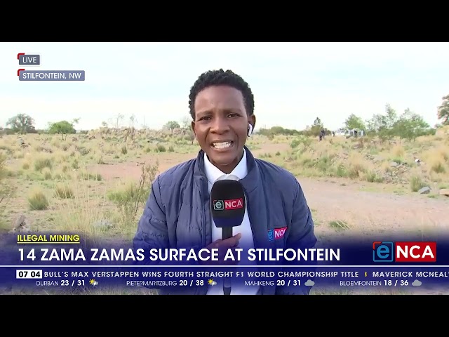 ⁣14 Zama Zamas surface at Stilfontein