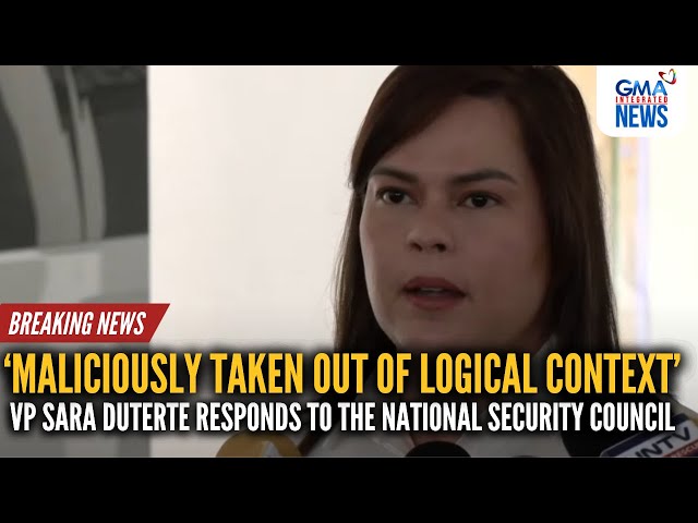 ⁣'TAKEN OUT OF CONTEXT' - VP Duterte responds to the National Security Council | GMA Integr