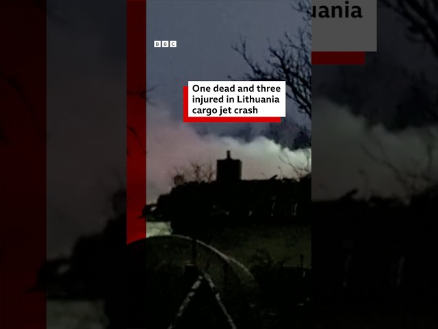 ⁣One dead and three injured in Lithuania cargo jet crash. #Lithuania #Boeing737 #BBCNews