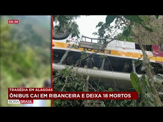 ⁣Ônibus despenca em ribanceira e deixa mortos e feridos em Alagoas | Bora Brasil