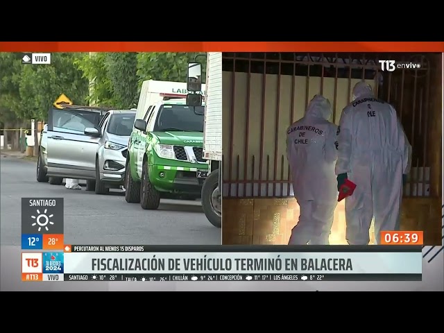 ⁣Carabinero resultó herido en balacera tras fiscalización de vehículo