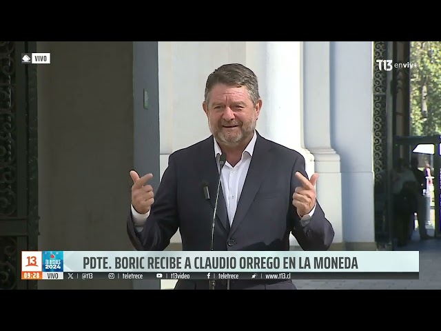 ⁣Presidente Boric recibe al gobernador electo de la RM, Claudio Orrego