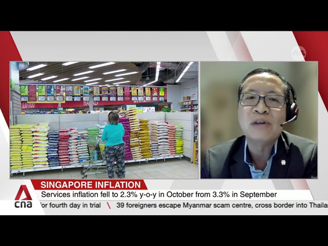 ⁣Singapore's core inflation falls to 2.1% in October, lowest in nearly 3 years