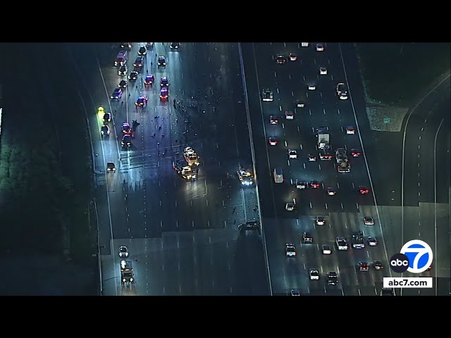 ⁣Deadly crash shuts down NB lanes of 5 Freeway in Tustin