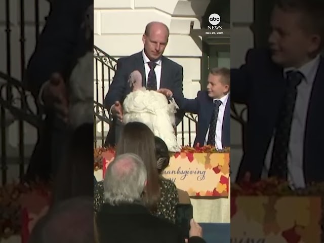 ⁣Biden pardons turkeys Peach and Blossom in annual White House tradition