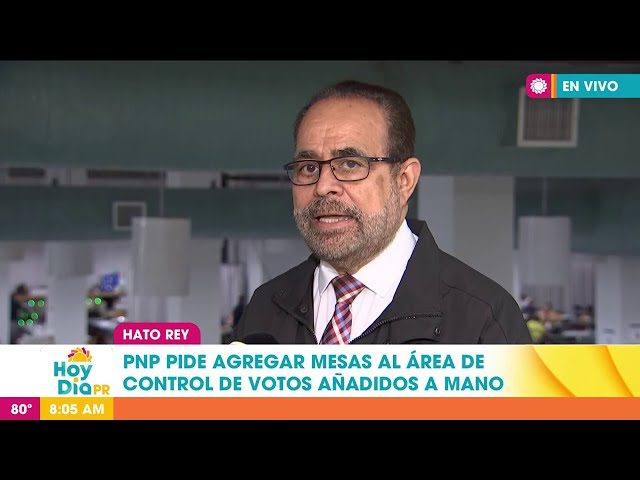 ⁣PNP pide que se añadan más mesas al área de control de votos añadidos a mano