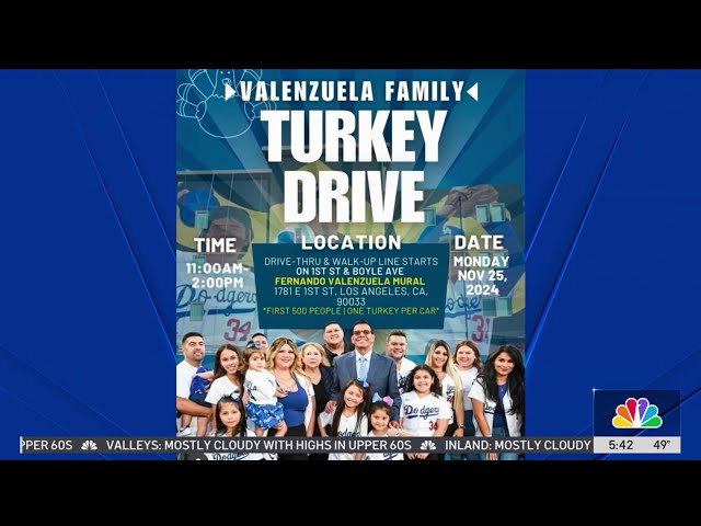 ⁣Fernando Valenzuela's family hosting turkey giveaway