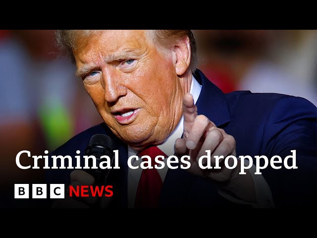 ⁣Prosecutor drops federal criminal cases against Trump | BBC News