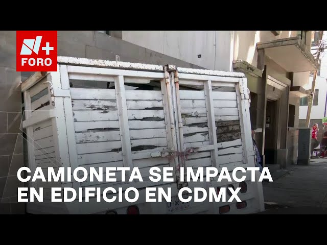 ⁣Accidentes en CDMX: Camioneta de carga se impacta contra edificio en Río Tiber - Las Noticias