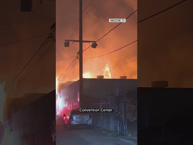 ⁣Firefighters battle two different fires in the LA area