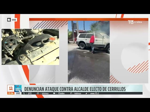 ⁣Denuncian ataque contra alcalde electo de Cerrillos: auto fue quemado afuera de su casa