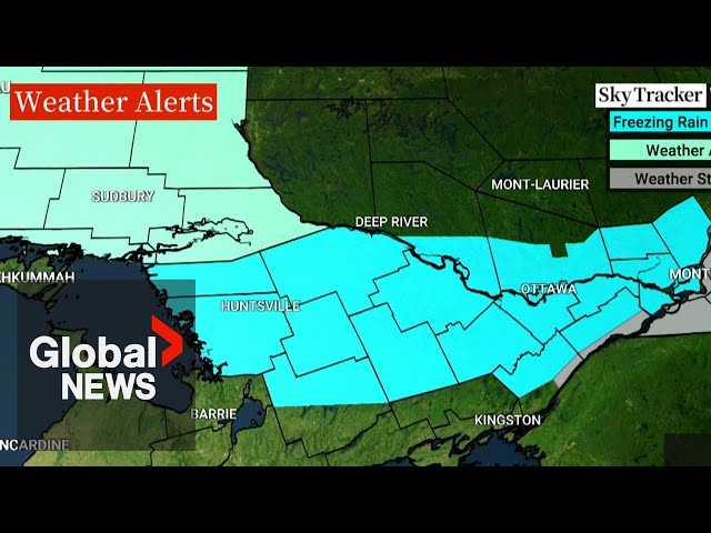 ⁣Freezing rain, snow on the way for parts of Quebec, Ontario