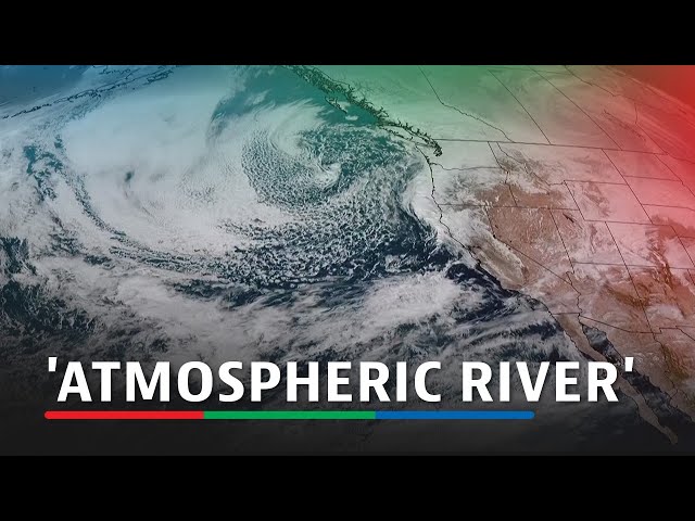 ⁣Satellite images show 'atmospheric river' hitting California for 2nd week