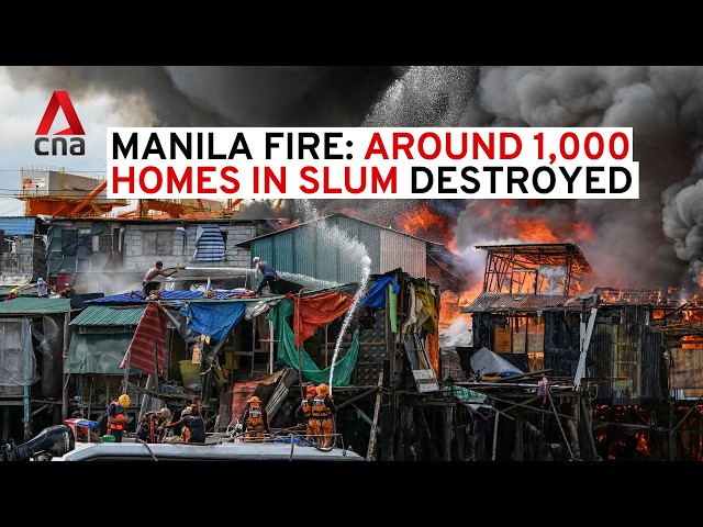 ⁣Fire rips through slum in Manila, destroying around 1,000 homes