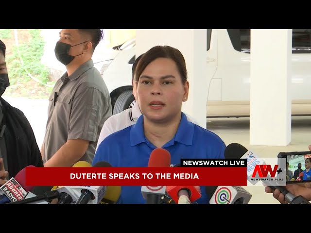 ⁣Sara Duterte speaks to the media at VMMC | NewsWatch Live