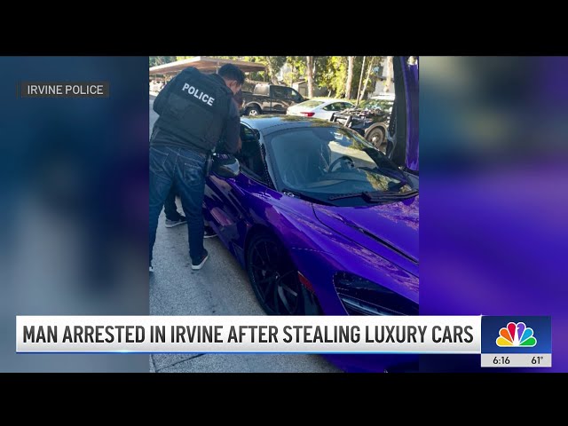 ⁣Purple McLaren recovered in Irvine auto theft investigation