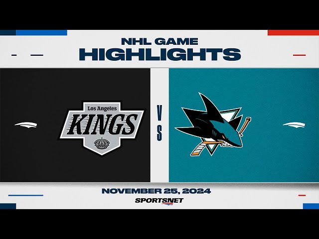 ⁣NHL Highlights | Kings vs. Sharks - November 25, 2024