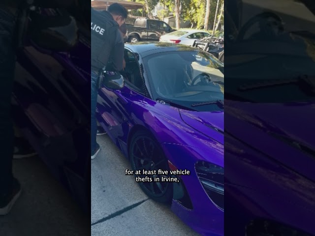 ⁣Purple McLaren recovered in Irvine auto theft investigation