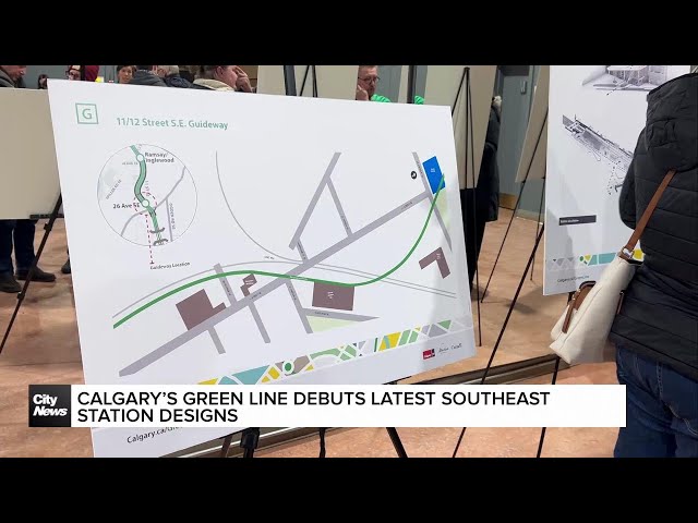 ⁣Calgary's Green Line debuts southeast station designs