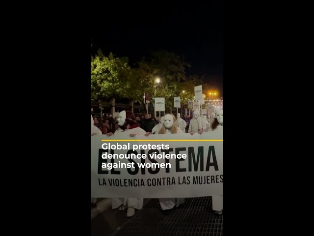 ⁣Global protests denounce violence against women | AJ #shorts