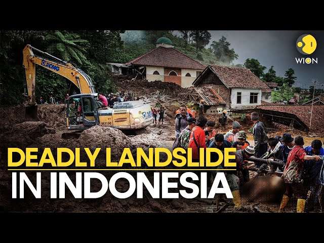 ⁣Indonesia Landslide: Rescuers dig through mud for survivors after landslide, At Least 20 killed