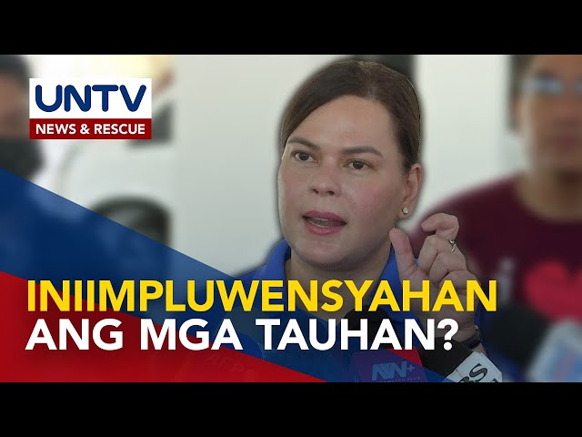 ⁣VP Sara, itinangging iniimpluwensyahan ang OVP execs na dumadalo sa pagdinig sa Kamara