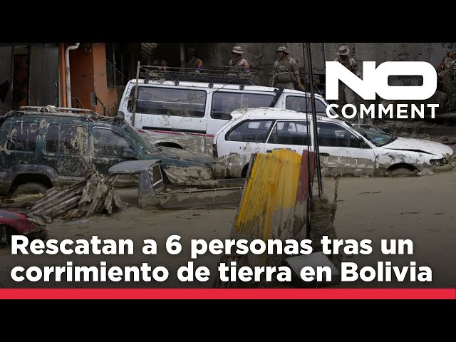 ⁣NO COMMENT: Rescatan a 6 personas tras un deslizamiento de tierra en Bolivia