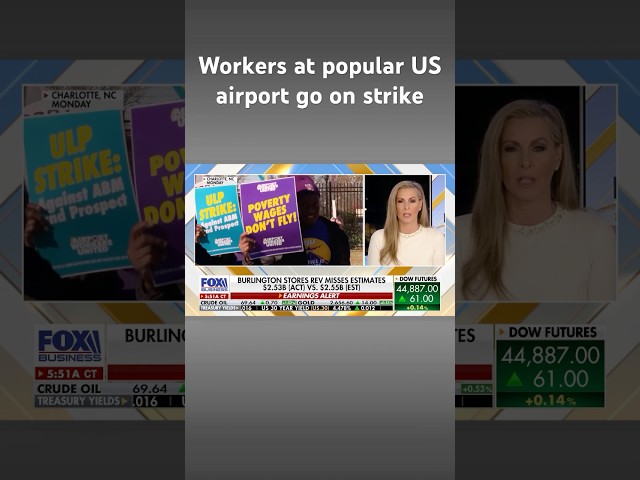 ⁣Charlotte airport workers go on strike as busy Thanksgiving travel begins #shorts