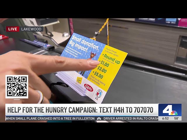 ⁣Help for the Hungry campaign: Text H4H to 707070