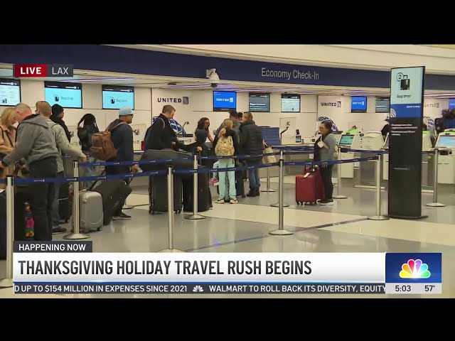 ⁣Thanksgiving holiday travel rush begins