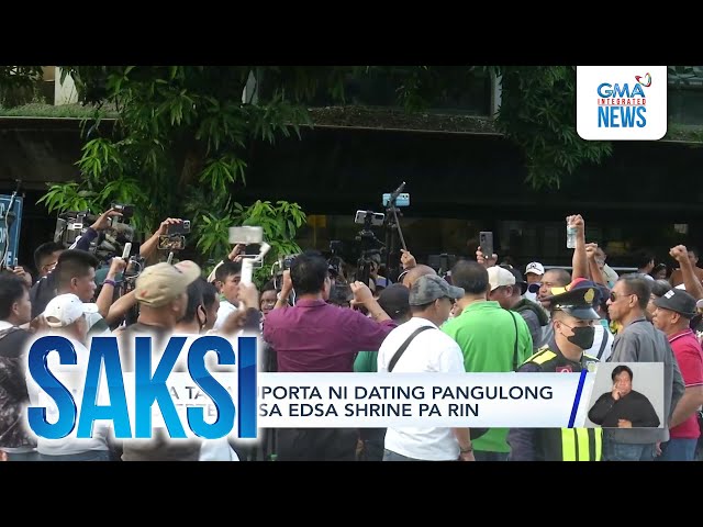 ⁣Mga tagasuporta ni dating Pangulong Duterte, nasa EDSA Shrine pa rin | Saksi