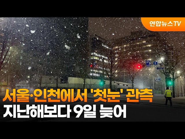 ⁣서울·인천에서 '첫눈' 관측…지난해보다 9일 늦어 / 연합뉴스TV (YonhapnewsTV)