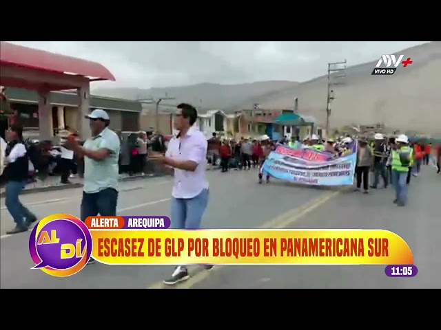 ⁣Arequipa: Reportan escasez de GLP por bloqueo de la Panamericana Sur