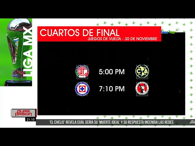 ⁣Te presentamos el calendario de los cuartos de final de la Liga MX.