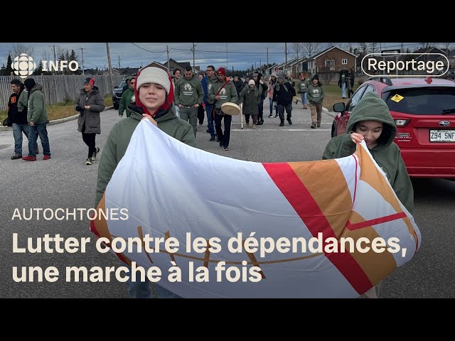 ⁣Les communautés innues marchent pour la lutte contre les dépendances