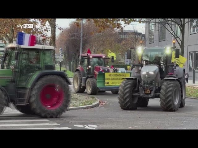 ⁣UE, agricoltori francesi protestano a Strasburgo