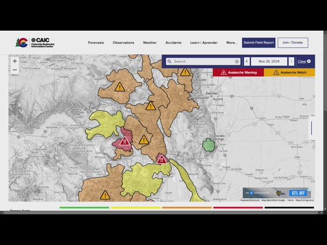 ⁣Dangerous avalanche conditions possible in mountains