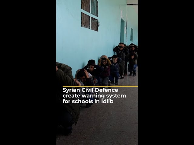 ⁣Syrian Civil Defence creates early warning system for schools in Idlib | AJ#shorts