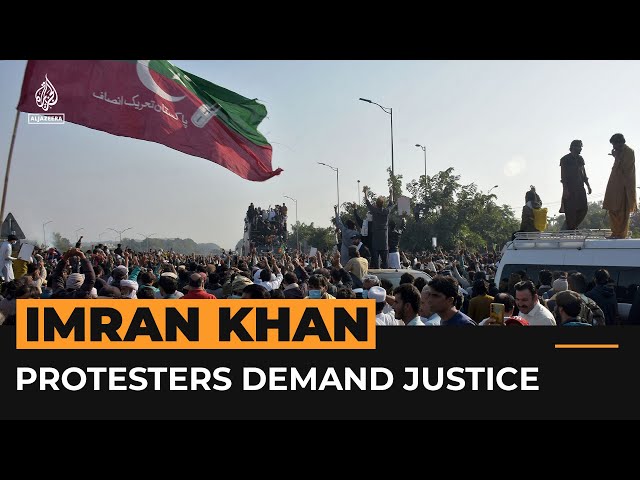 ⁣Protesters head to Islamabad to demand the release of ex-PM Imran Khan  AJ #shorts