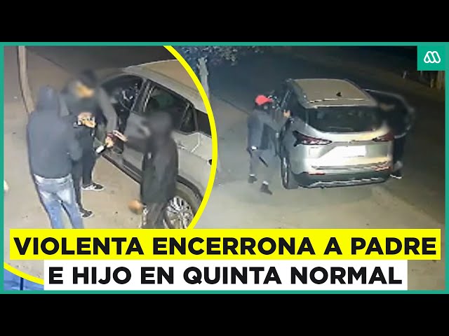 ⁣Padre e hijo sufren violenta encerrona en Quinta Normal