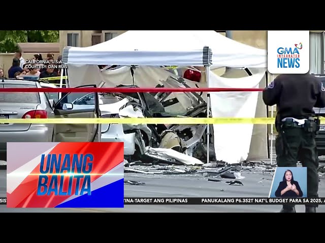 ⁣Pinay na sakay ng kotse, patay matapos mabangga ng isa pang kotse sa Los Angeles | Unang Balita