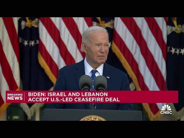 ⁣Israel-Lebanon permanent ceasefire has been accepted, Biden says