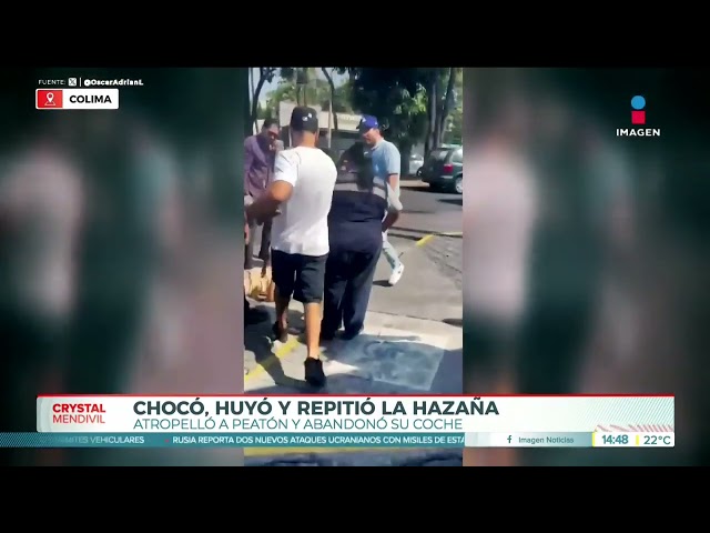 ⁣Chocó, huyó para después pegarle a dos ancianos en Colima | Noticias con Crystal Mendivil