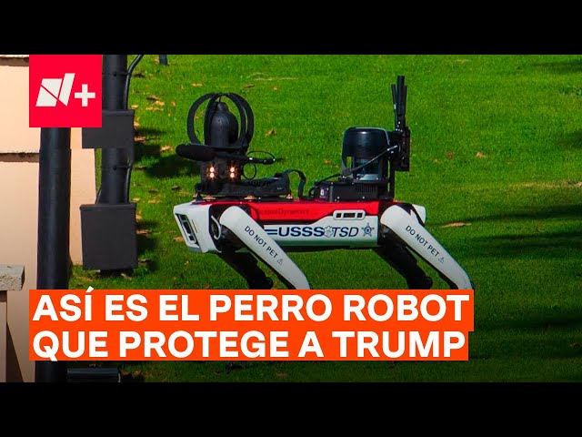 ⁣Un perro robot protege la casa de Donald Trump - N+