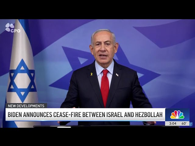 ⁣Israel and Lebanon’s Hezbollah agree to a ceasefire