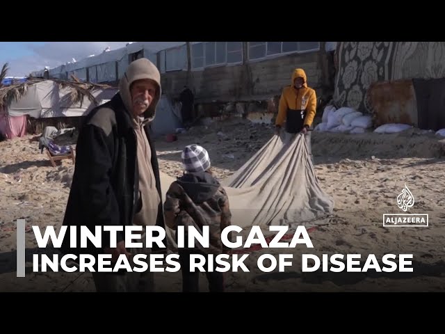 ⁣Winter in Gaza: Wet weather increases risk of disease